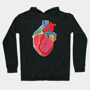 Big Colorful Skater Heart Hoodie